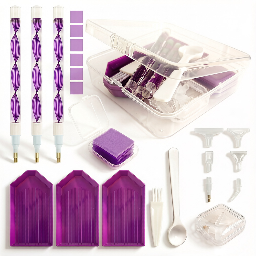 Craft Embellishment Storage - DIY 다이아몬드 페인팅 도구 키트 4색