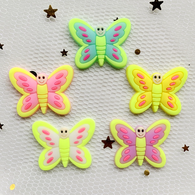 Embellishment Glue Craft - 10pcs 귀여운 대형 나비 PVC 유연한