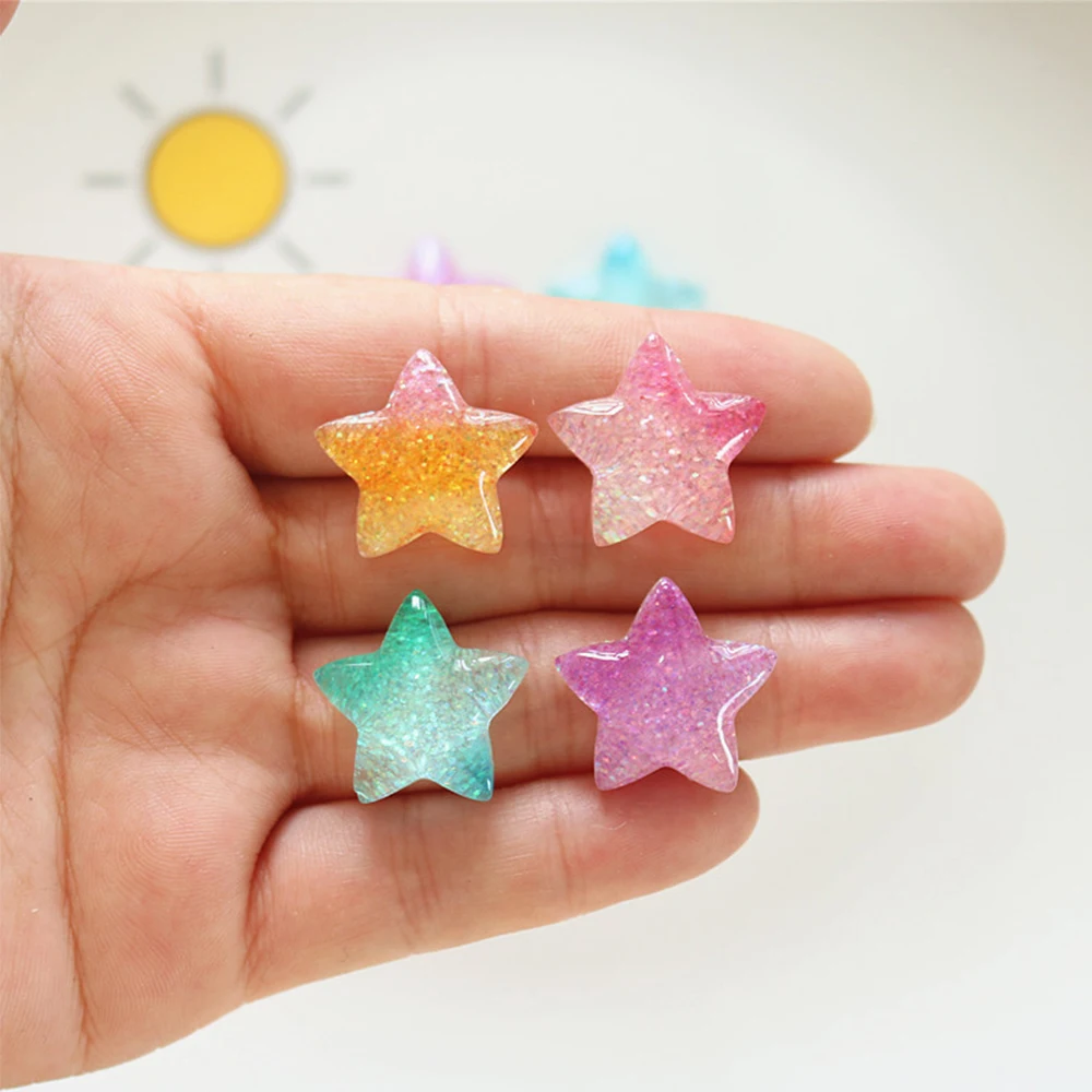 Christmas Craft Embellishment - 그라디언트 스타 시리즈 송진 플랫 백