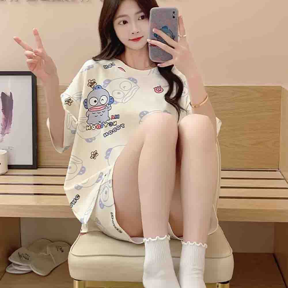 Embellish Knit - Sanrio Hangyodon 2피스 세트 카와이 잠옷