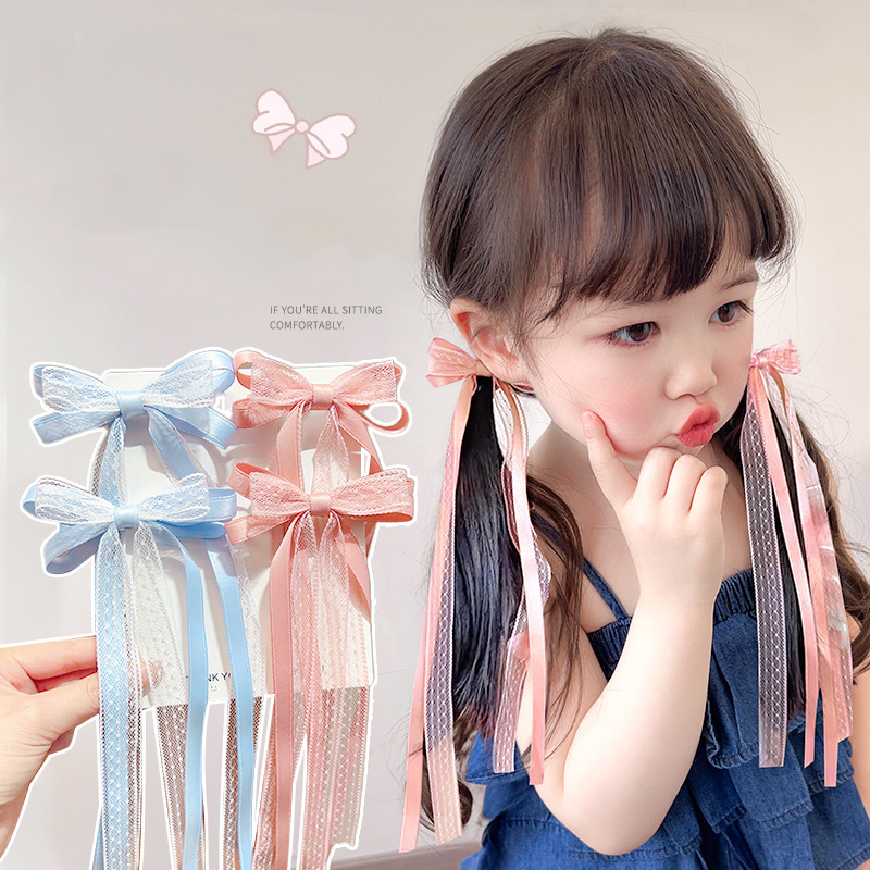 Tassel Fringe Trim - 귀여운 어린이 나비 매듭 머리핀, 공주