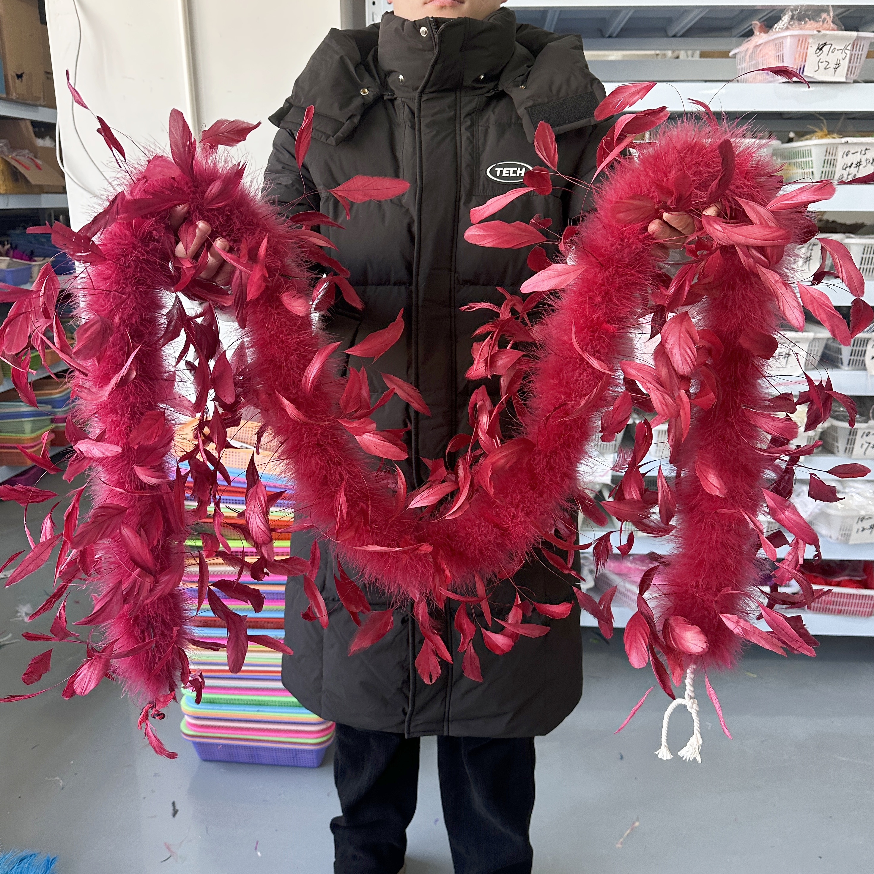 Feather Trim Marabou - 2미터 버건디 터키 마라부 깃털 보아