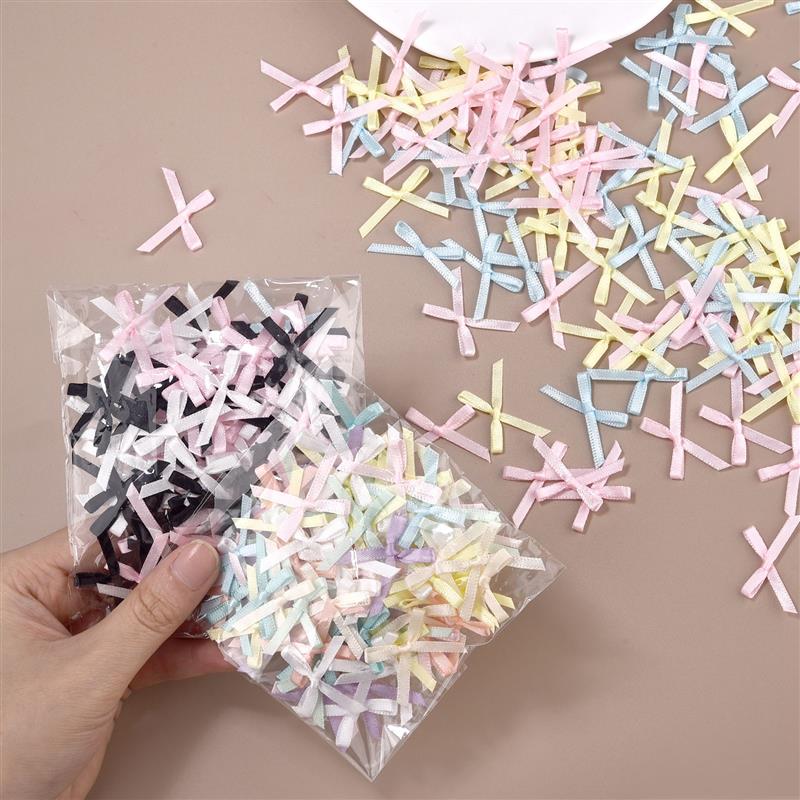 Christmas Craft Embellishment - 100Pcs 3mm 리본 미니 새틴 리본