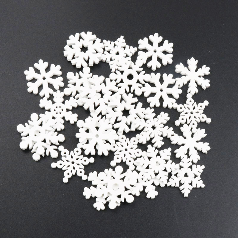 Christmas Craft Embellishment - 나무 크리스마스 눈송이 자연 스크랩북 공예