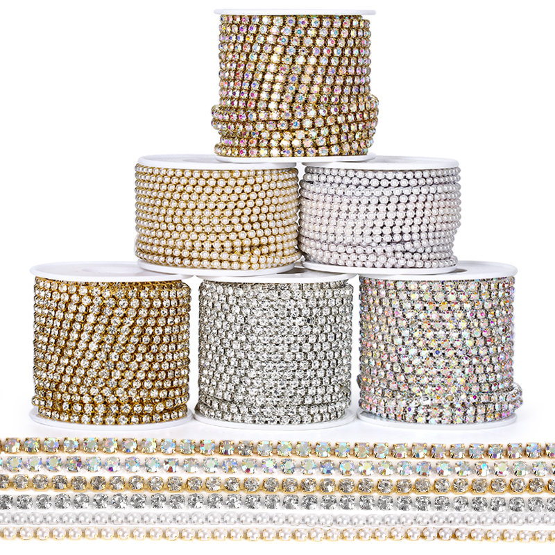 Hotfix Rhinestone Sheet - DUCRYSTAL 크리스탈 글리터 재봉 라인스톤 체인,