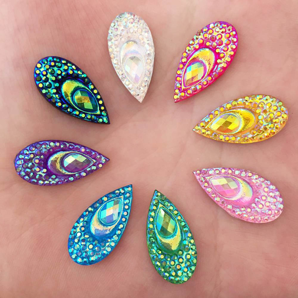 Embellishment Glue Craft - 수지 10x20mm 눈물 방울 공작 눈