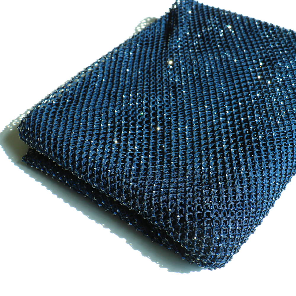 Crystal Mesh Fabric - SS10 모조 다이아몬드 메쉬 네이비 컬러