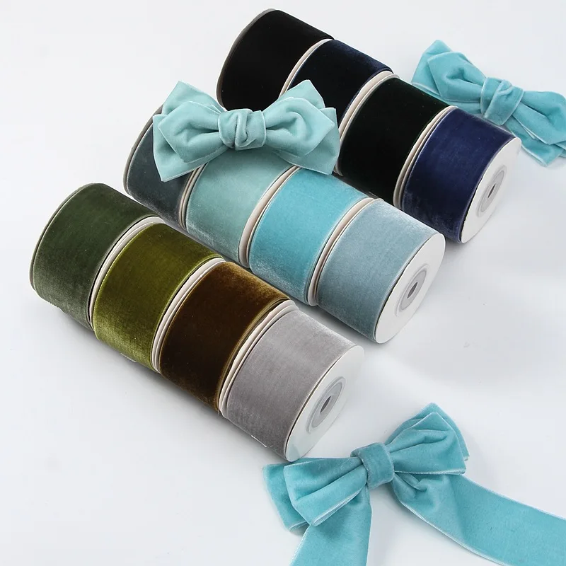 Velvet Ribbon Roll - 클래식 5 야드 6mm-38mm 의류 바느질