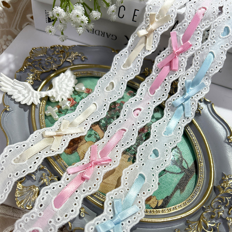 Lace Ribbon Trim - 활 주름 레이스 로리타 DIY 착용