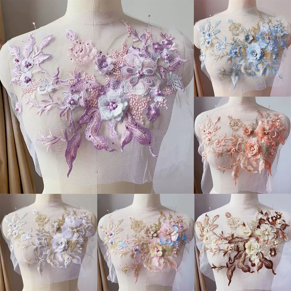 Applique Patch Flower - 3D 꽃 페르시 레이스 직물 Applique