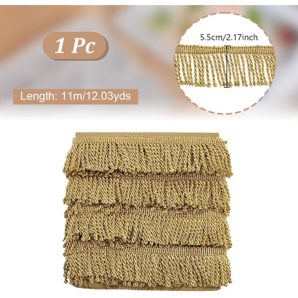 Tassel Fringe Trim - 12야드x2.2인치 프린지 트림 체인 레이스 트림