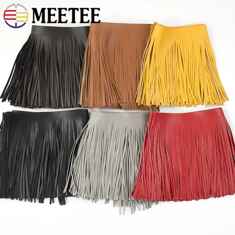 Fringe Ribbon Sewing - 1 미터 Meetee 10-30cmX5mm PU 가죽