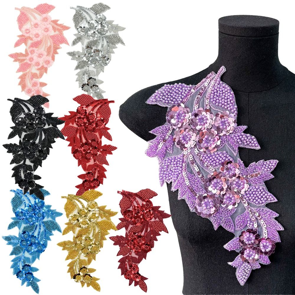 Applique Patch Flower - 패션 3D 스팽글 꽃 패치 자수