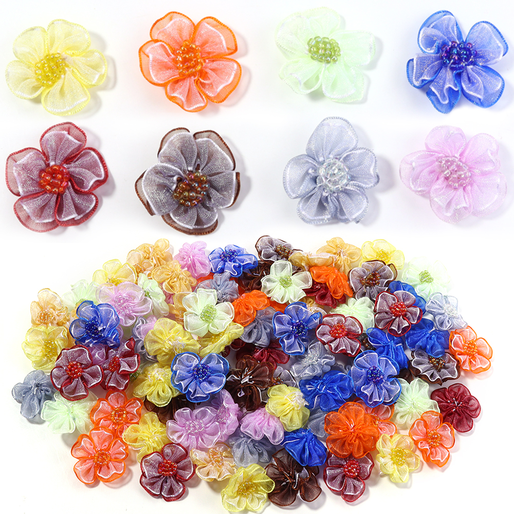 Applique Patch Flower - 10개/세트 메쉬 꽃 아플리케 DIY 의류
