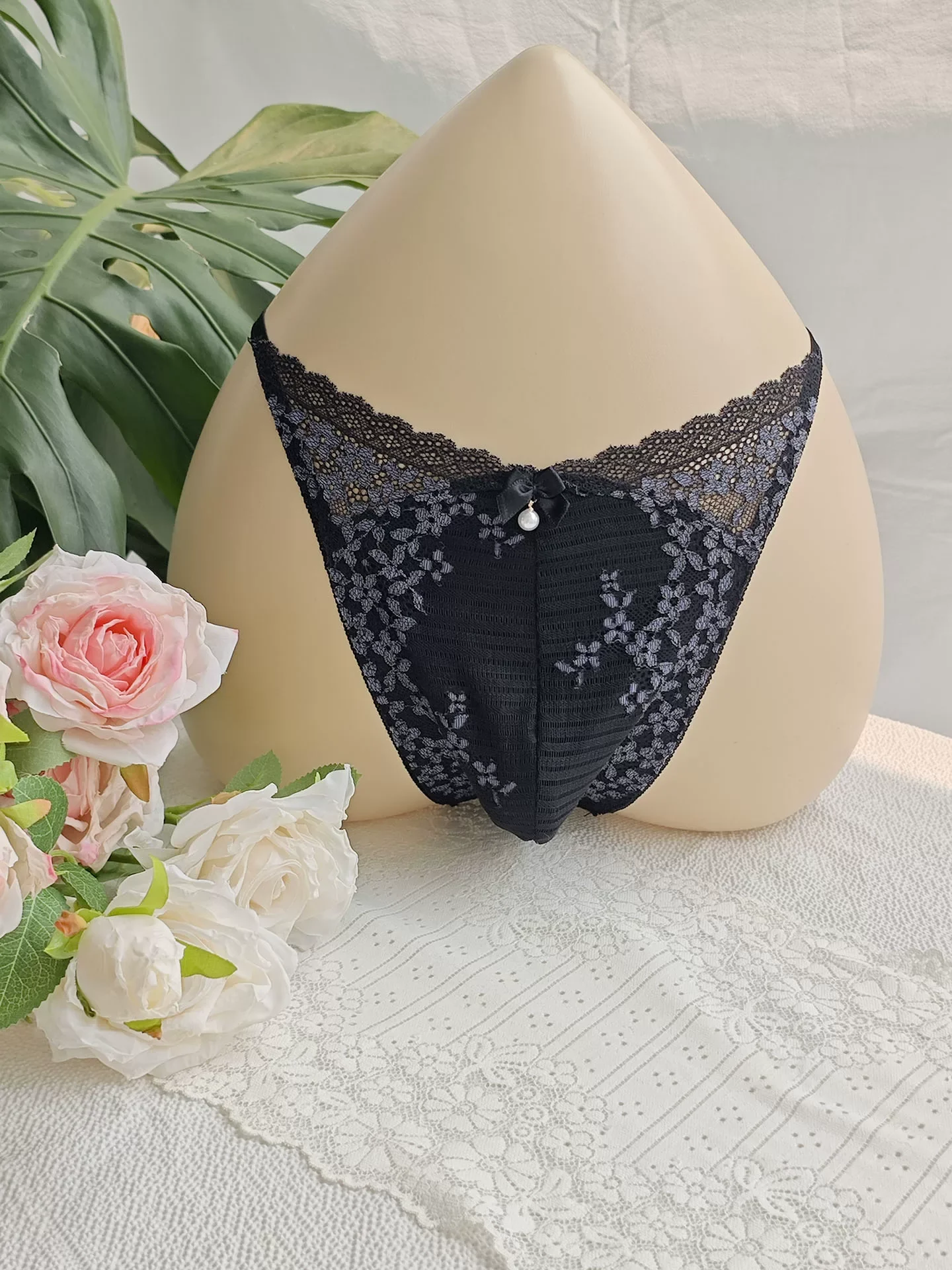 Embroidery Embellishments - 블랙 레이스 남성용 티셔츠 자수 핸드메이드
