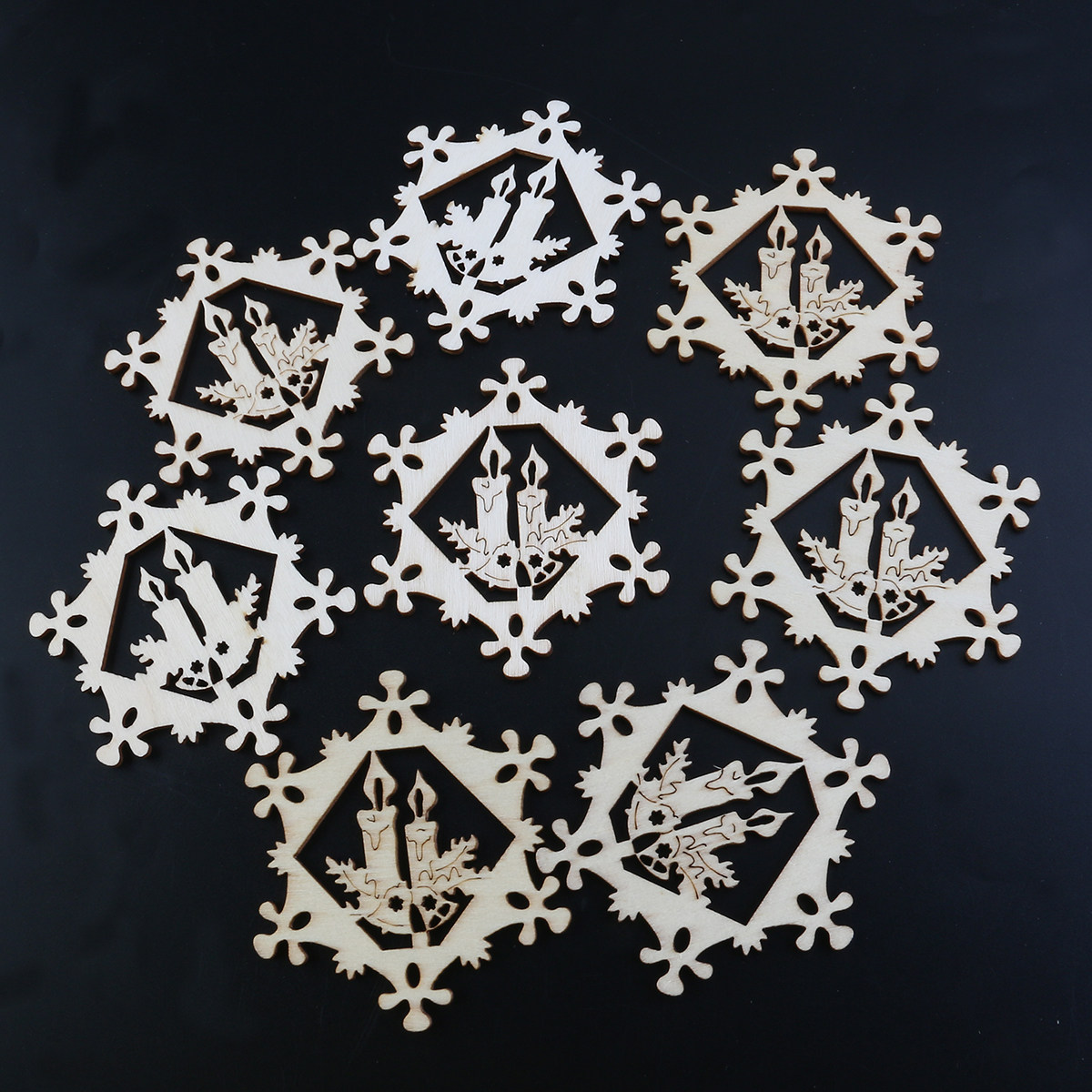 Christmas Craft Embellishment - 10Pcs 눈송이 펜던트 크리스마스 나무 장식품
