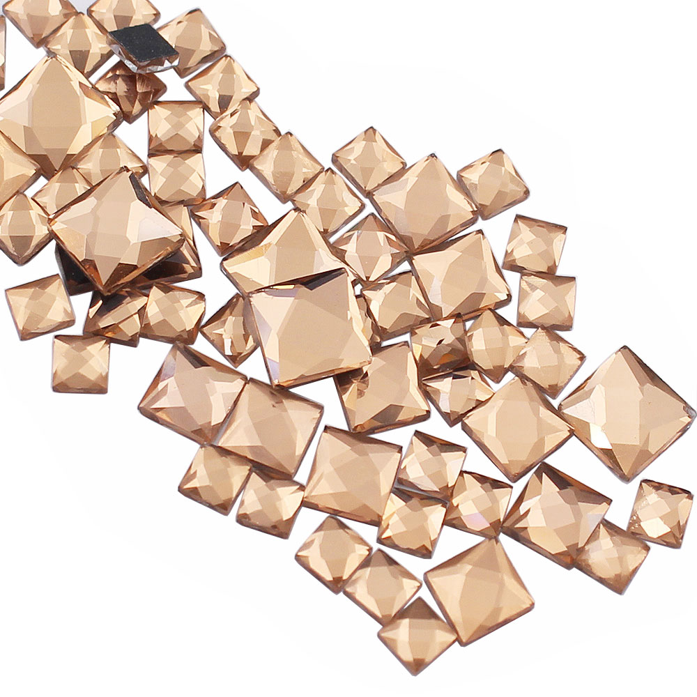 Hotfix Rhinestone Sheet - 5mm 8mm 10mm 사각형 모양 플랫