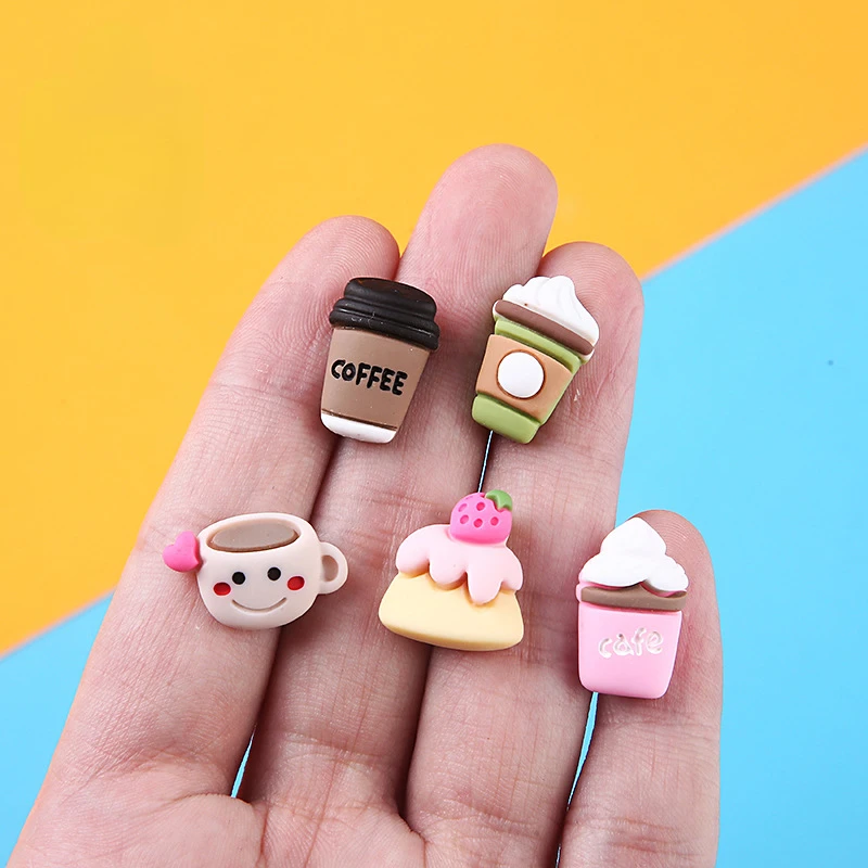 Christmas Craft Embellishment - 10개 만화 귀여운 레진 커피 DIY
