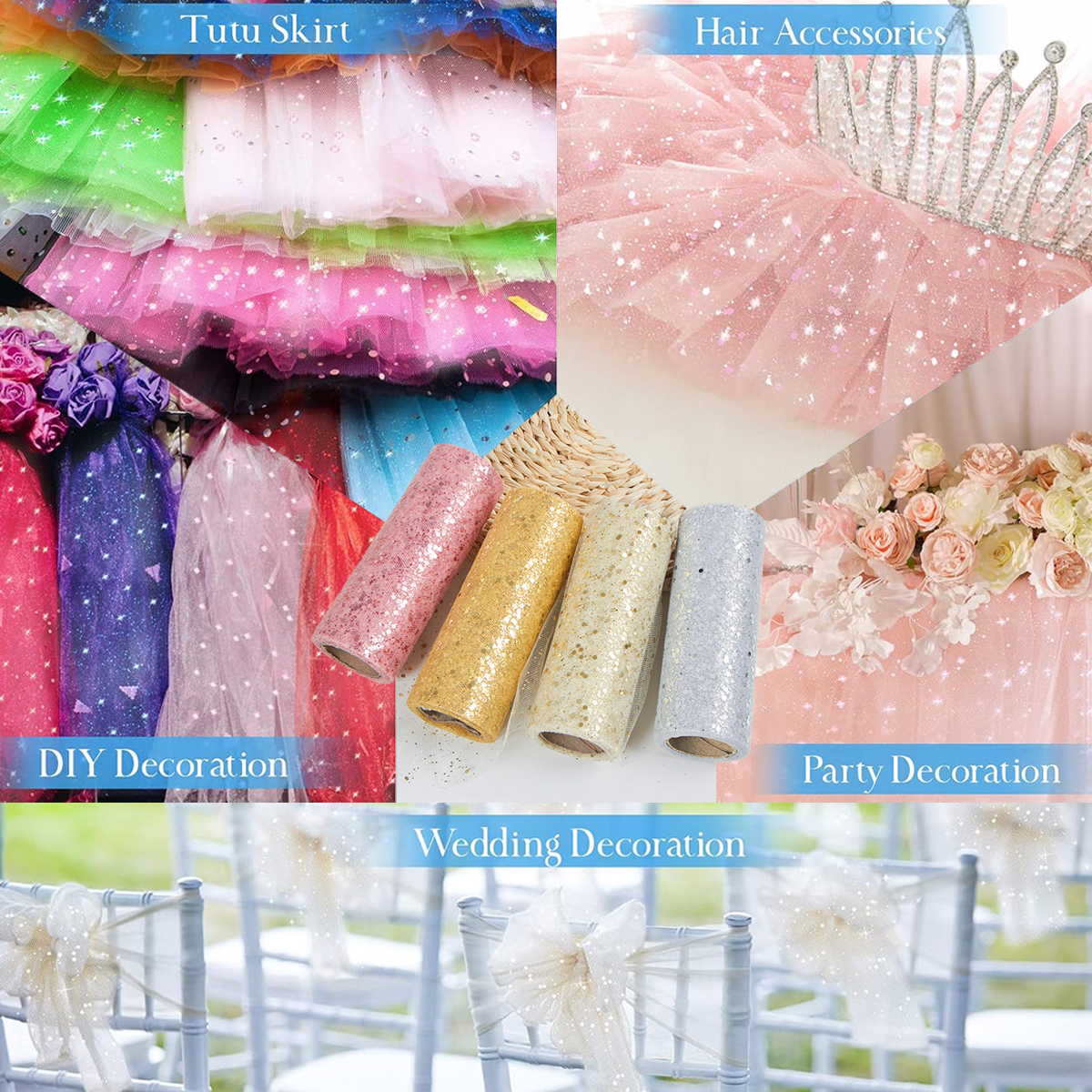 Organza Ribbon Spool - 반짝이 얇은 명주 그물 롤 생일