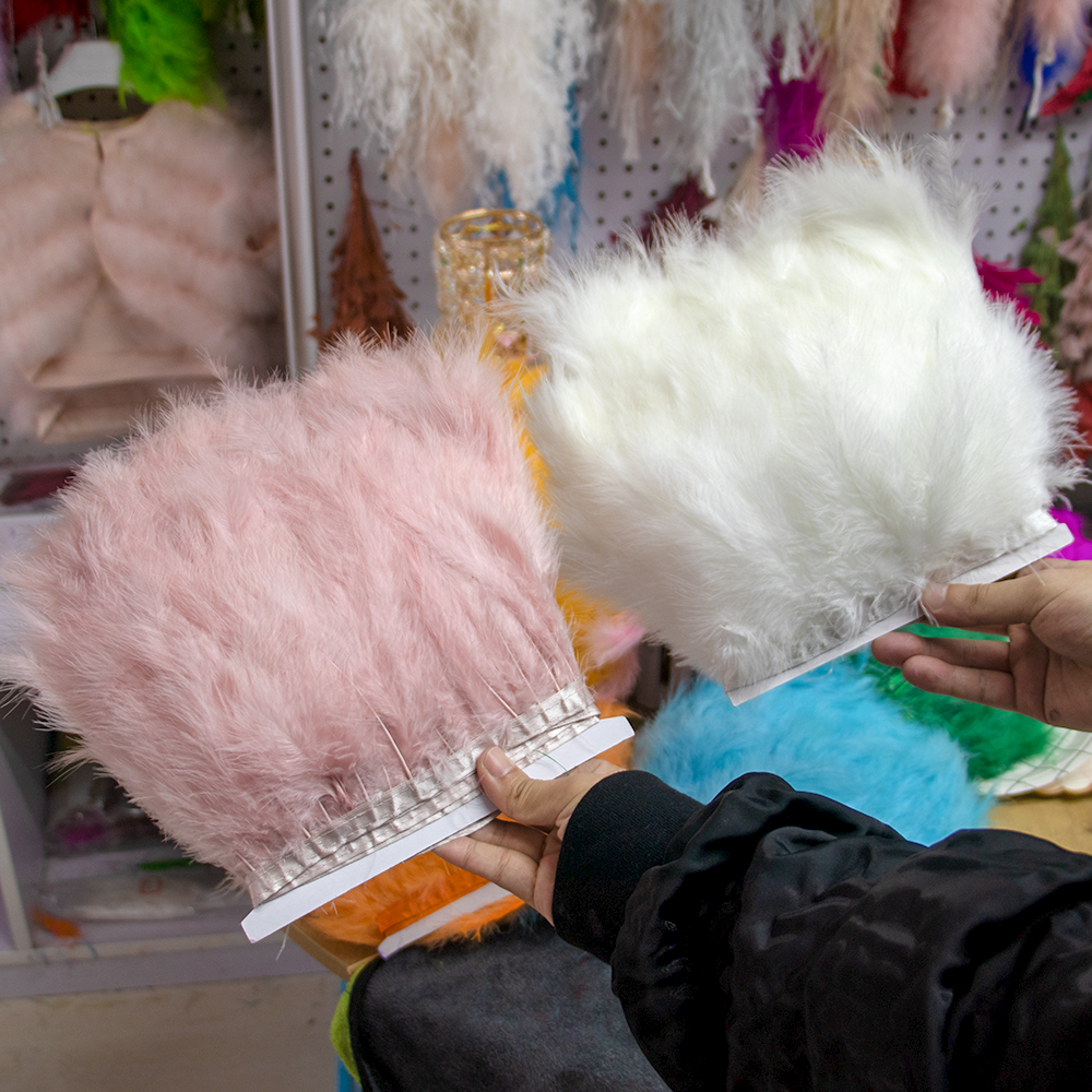 Feather Trim Marabou - 1M 푹신한 터키 Marabou 깃털 리본