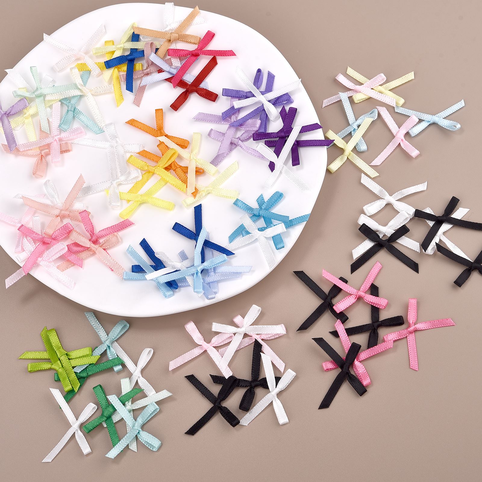 Christmas Craft Embellishment - 100Pcs 3mm 리본 미니 새틴 리본