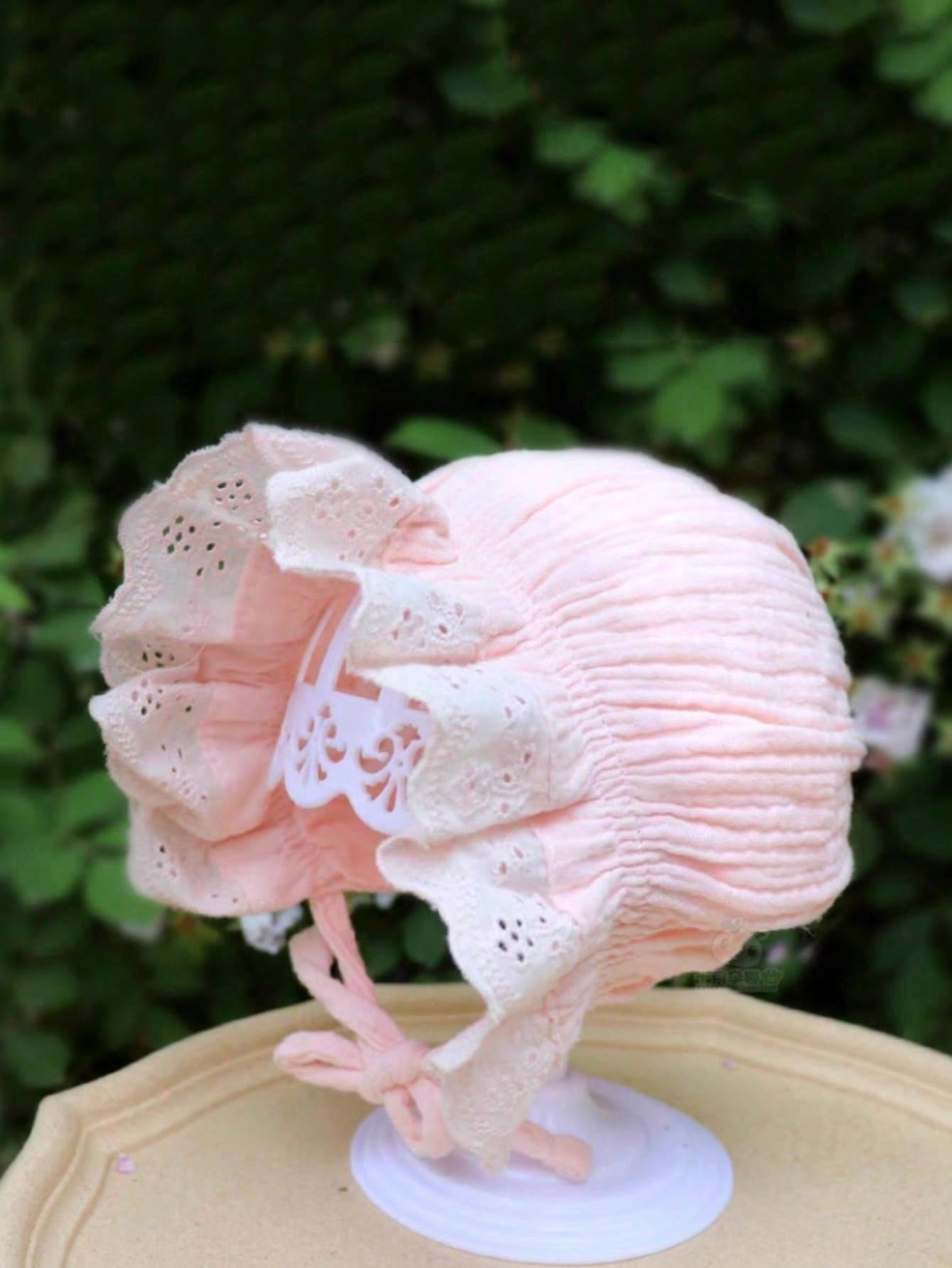 Embroidery Embellishments - 1Pc 빈티지 레이스 꽃무늬 베이비 보닛(여아용