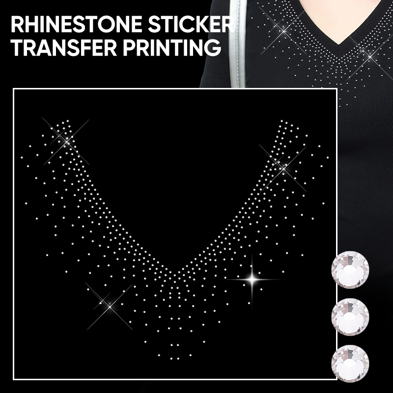 Hotfix Rhinestone Sheet - QIAO 1/2/4/6개입 V넥 글리터 핫픽스 라인스톤