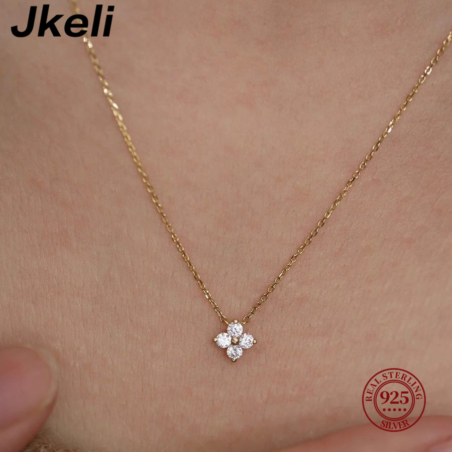 Pearl Trim Chain - Jkeli 925 스털링 실버 도금 14K
