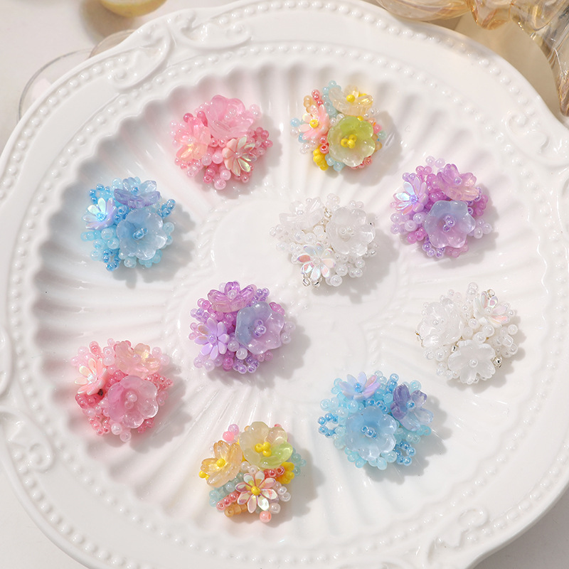 Applique Patch Flower - 2pcs 의류용 크리스탈 꽃 패치 절묘한