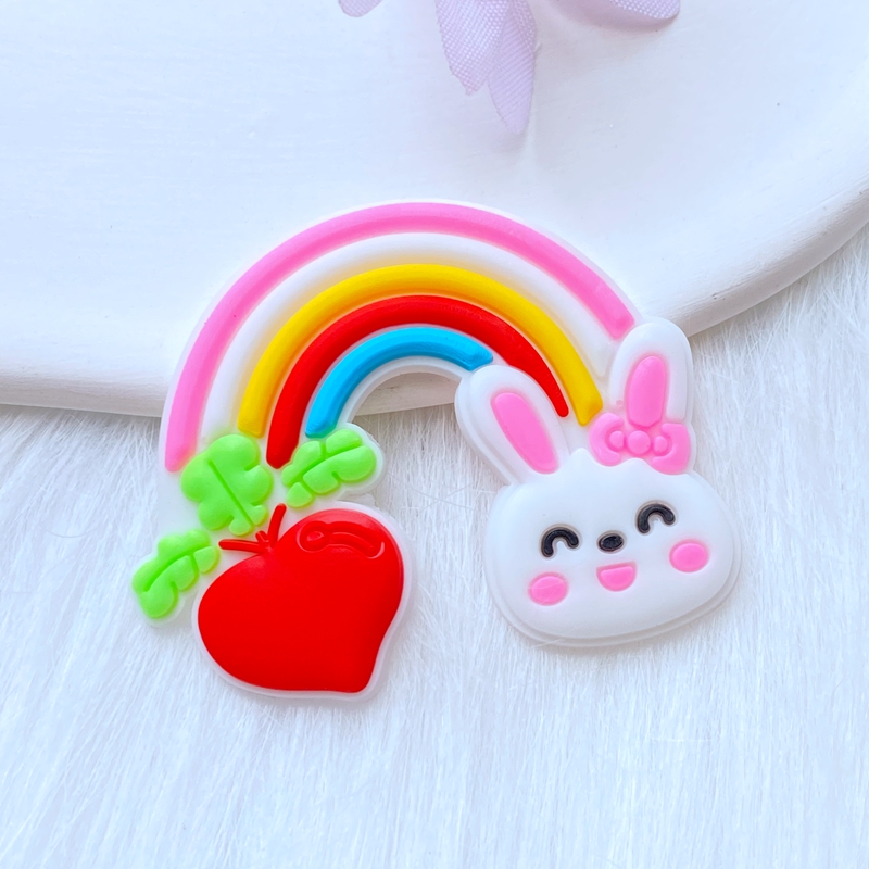 10Pcs 새로운 귀여운 과일 동물 무지개 시리즈 PV - Embellishment Glue Craft 리뷰 및 가격