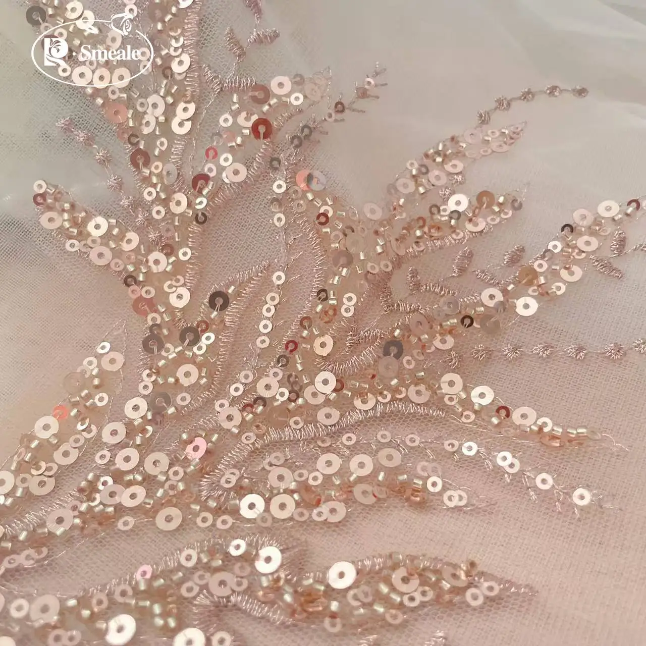 5Pair-2Pair. 로즈 골드 스팽글 튜브 비즈 자 - Applique Patch Flower 리뷰 및 가격