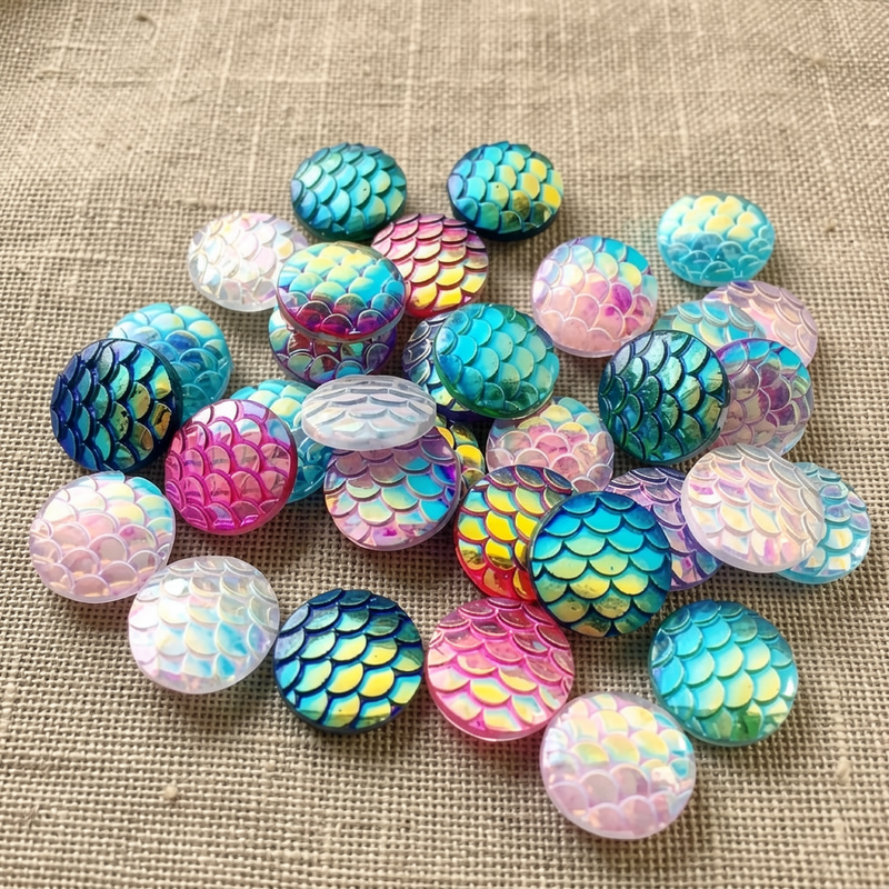 80개 12mm 인어 비늘 모양 플랫백 라인스톤 라운드 - Embellishment Glue Craft 리뷰 및 가격