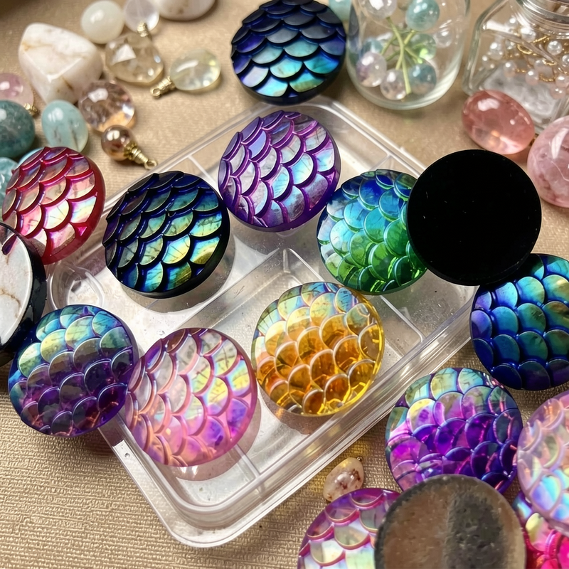80개 12mm 인어 비늘 모양 플랫백 라인스톤 라운드 - Embellishment Glue Craft 리뷰 및 가격