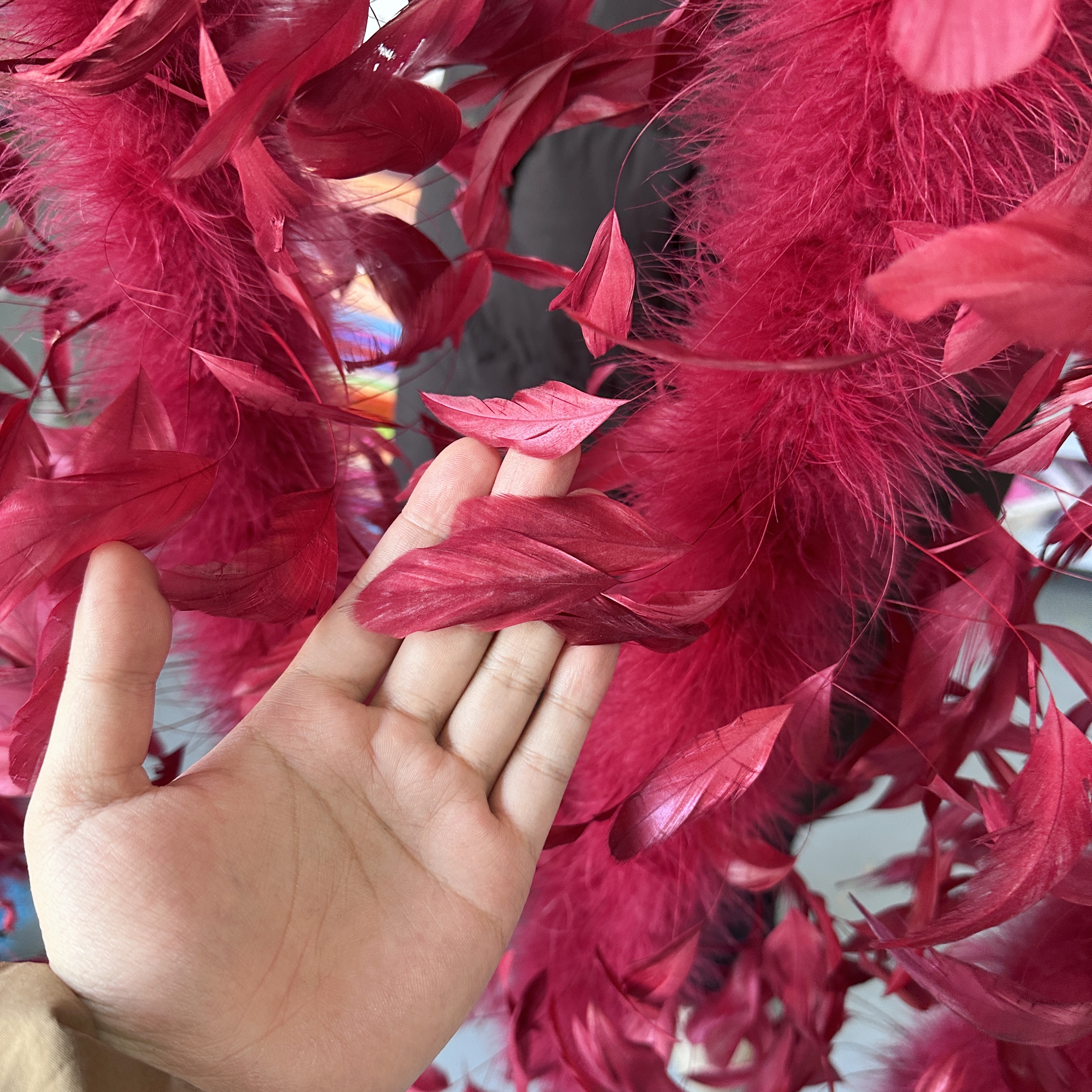 2미터 버건디 터키 마라부 깃털 보아 숄 스카프, 웨딩 - Feather Trim Marabou 리뷰 및 가격
