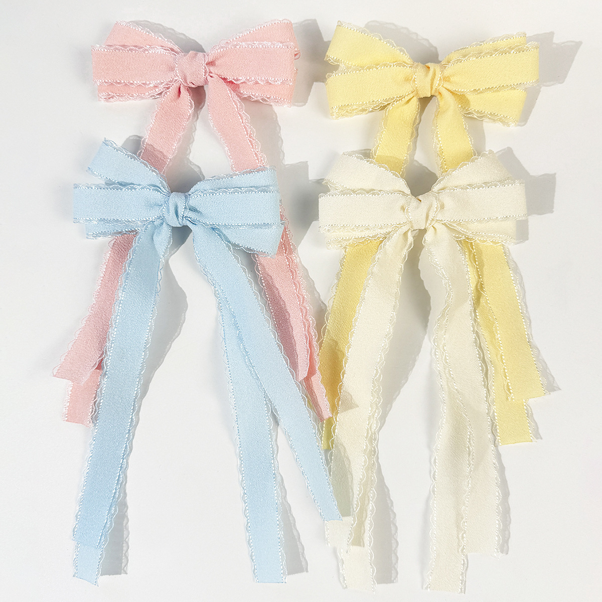 대량 20개 롱 태슬 헤어 클립 귀여운 리본 보우 사이 - Lace Ribbon Trim 리뷰 및 가격