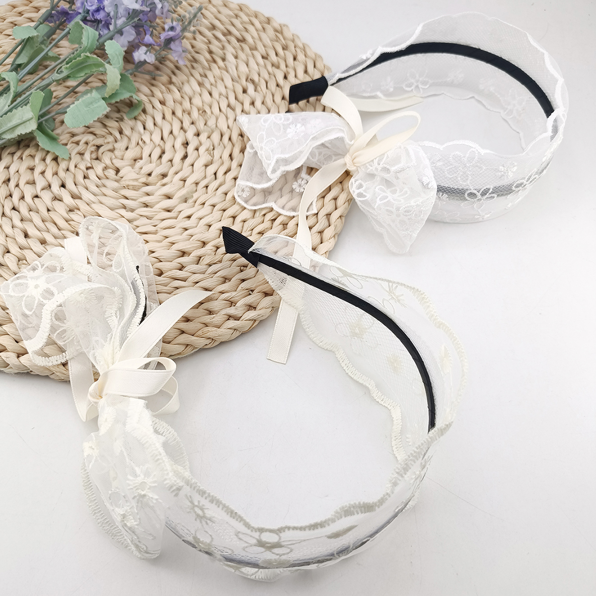 뉴 빈티지 파스토럴 레이스 헤어밴드 화이트 레이스 리본 - Lace Ribbon Trim 리뷰 및 가격