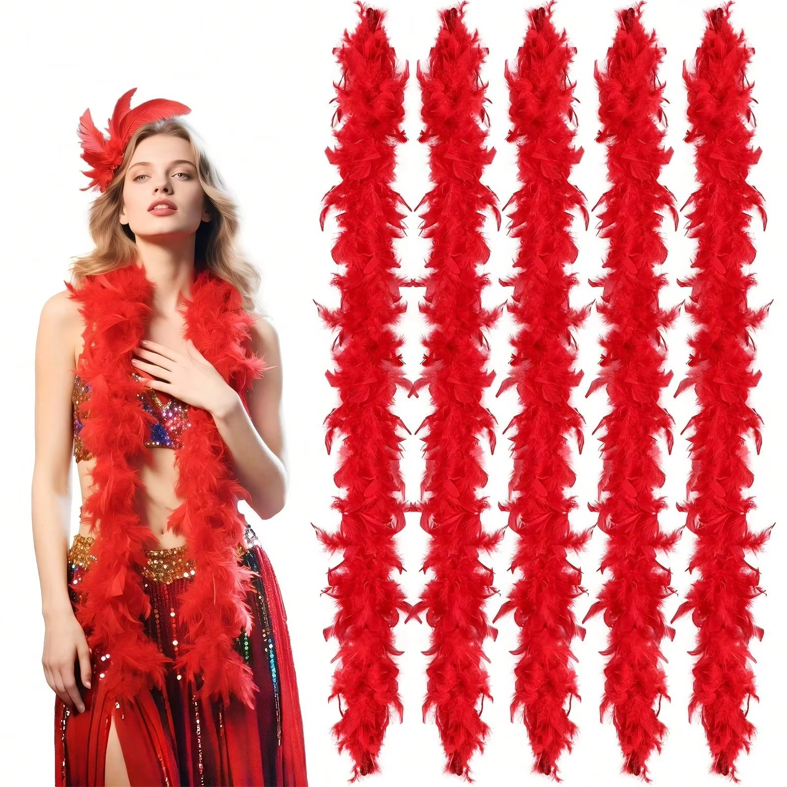 레드 마라부 깃털 보아 트림 플러피 2야드 10개 40 - Feather Trim Marabou 리뷰 및 가격