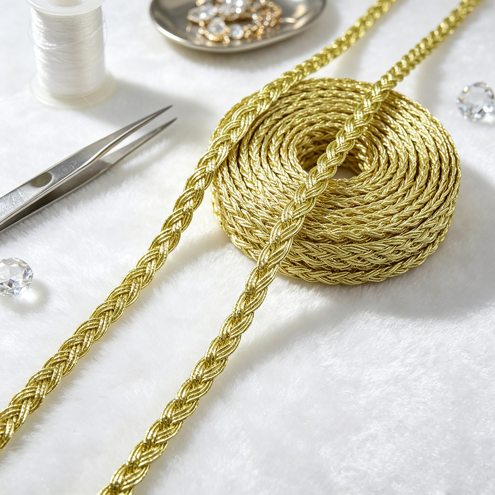 각 팩당 5m/16.4ft 금속성 골드 브레이드 코드  - Cord Trim Twisted 리뷰 및 가격