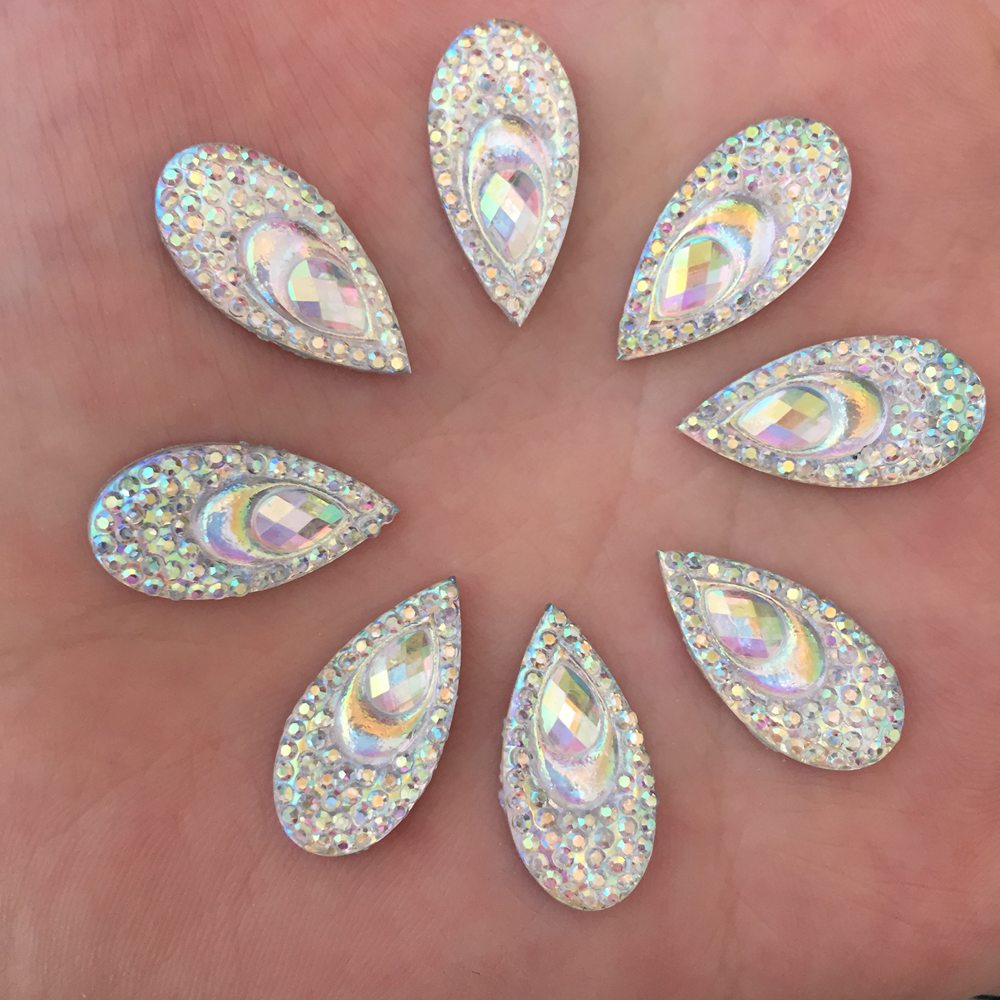 수지 10x20mm 눈물 방울 공작 눈 플랫 백 라인석 - Embellishment Glue Craft 리뷰 및 가격