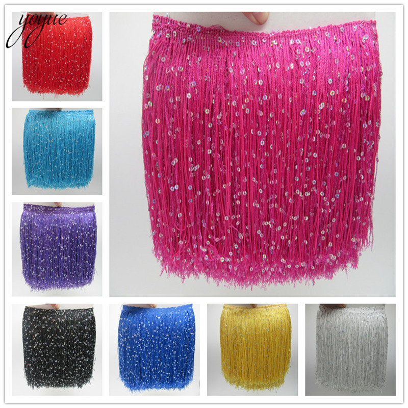 YOYUE 긴 폴리에스터 스팽글 술 프린지 레이스 트림 - Fringe Ribbon Sewing 리뷰 및 가격