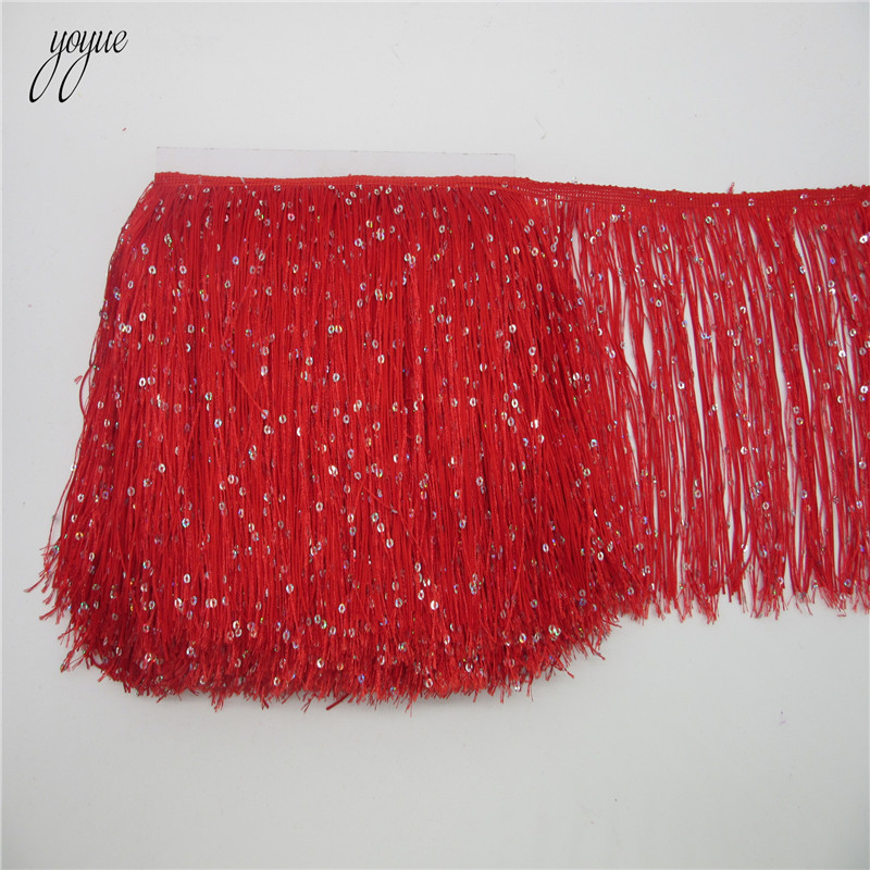 YOYUE 긴 폴리에스터 스팽글 술 프린지 레이스 트림 - Fringe Ribbon Sewing 리뷰 및 가격