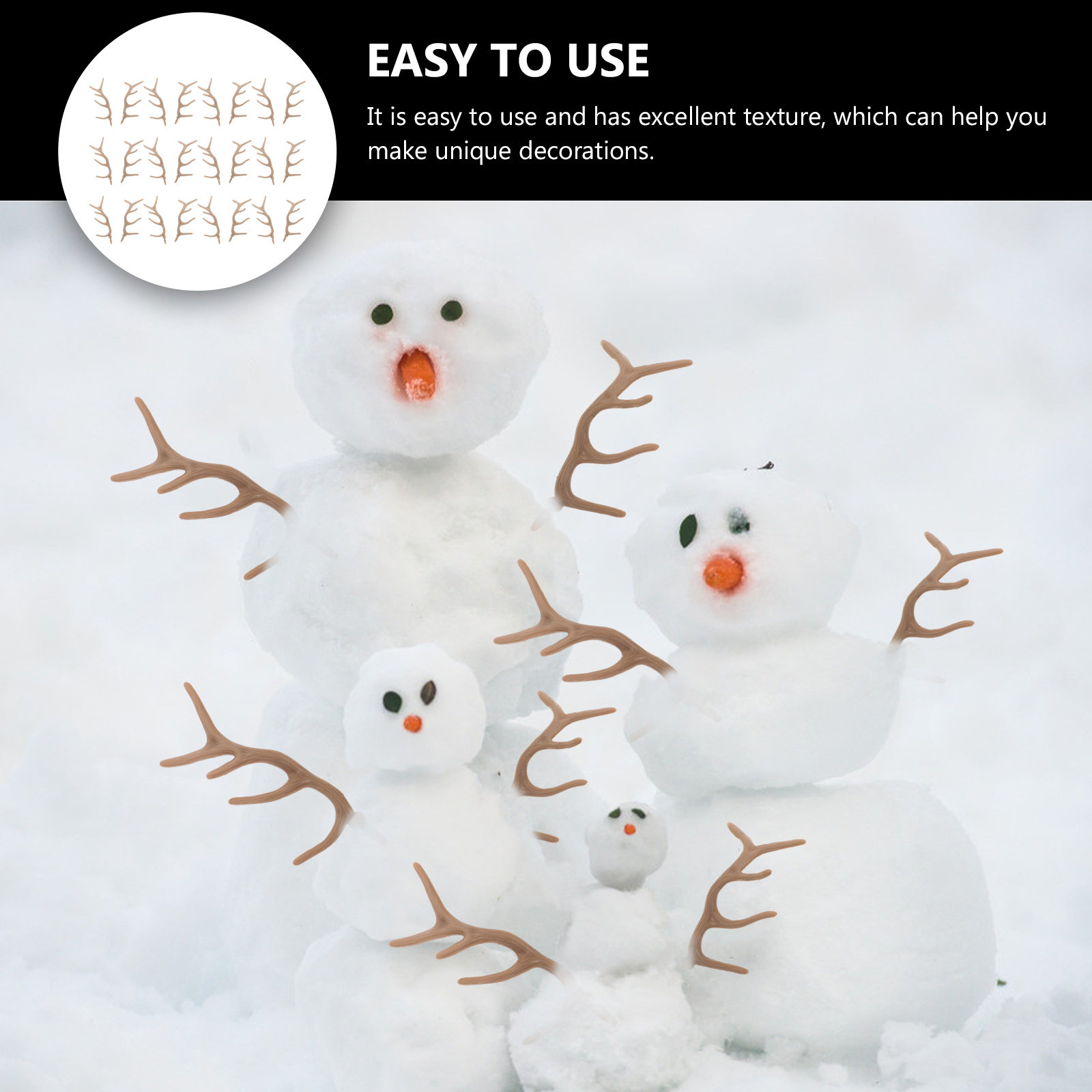 12쌍 플라스틱 나뭇가지 뿔 모양 눈사람 DIY 크리스 - Christmas Craft Embellishment 리뷰 및 가격