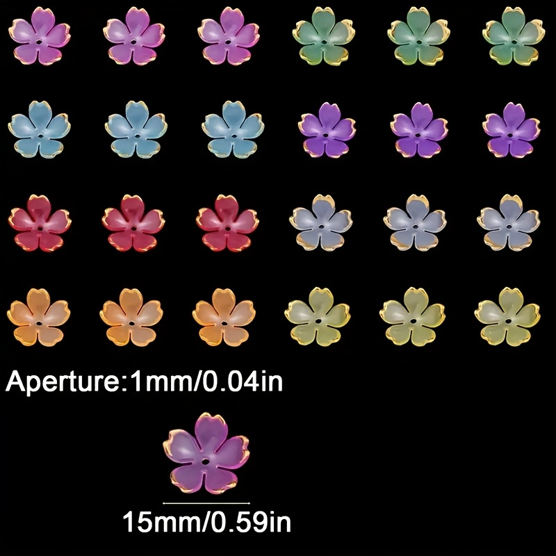 200/100개 15mm 다채로운 아크릴 꽃 구슬 -  - Embroidery Embellishments 리뷰 및 가격