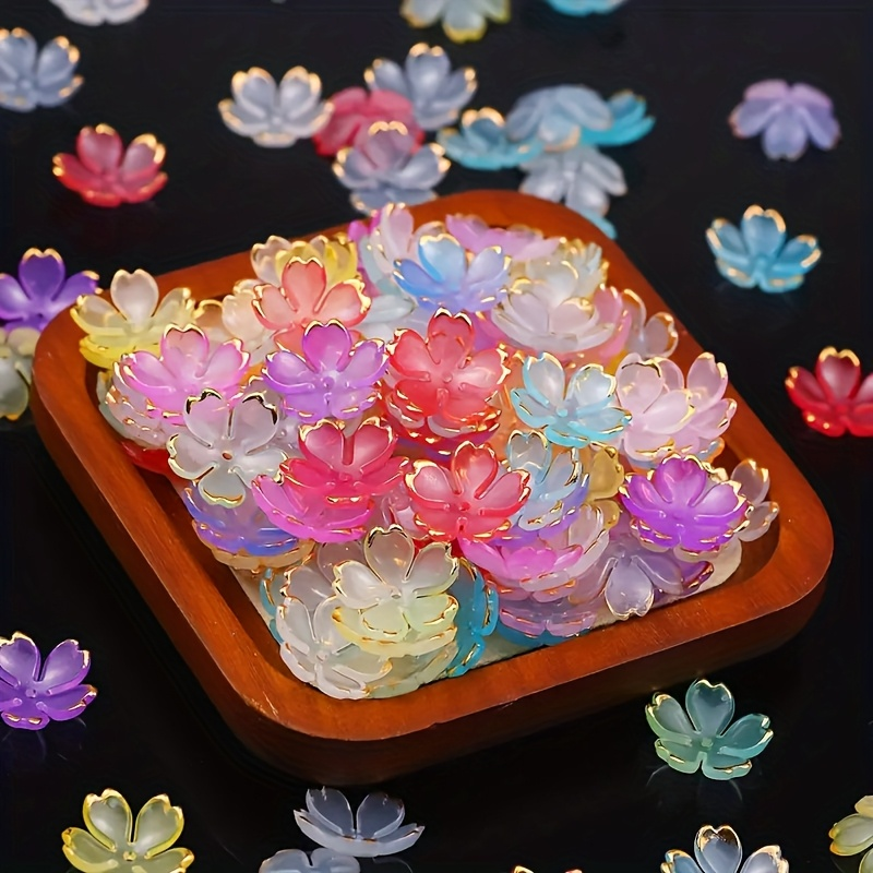 200/100개 15mm 다채로운 아크릴 꽃 구슬 -  - Embroidery Embellishments 리뷰 및 가격