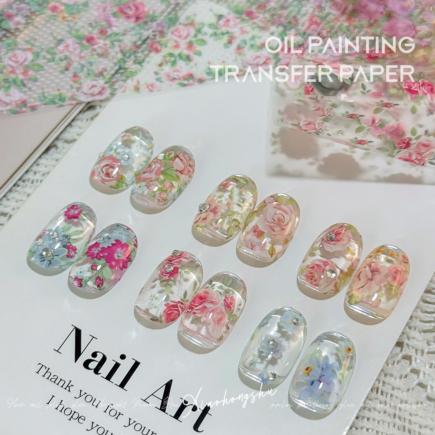 10 롤 로즈 플라워 네일 포일 멀티플로라 전사지 데칼 - Glitter Vinyl Roll 리뷰 및 가격