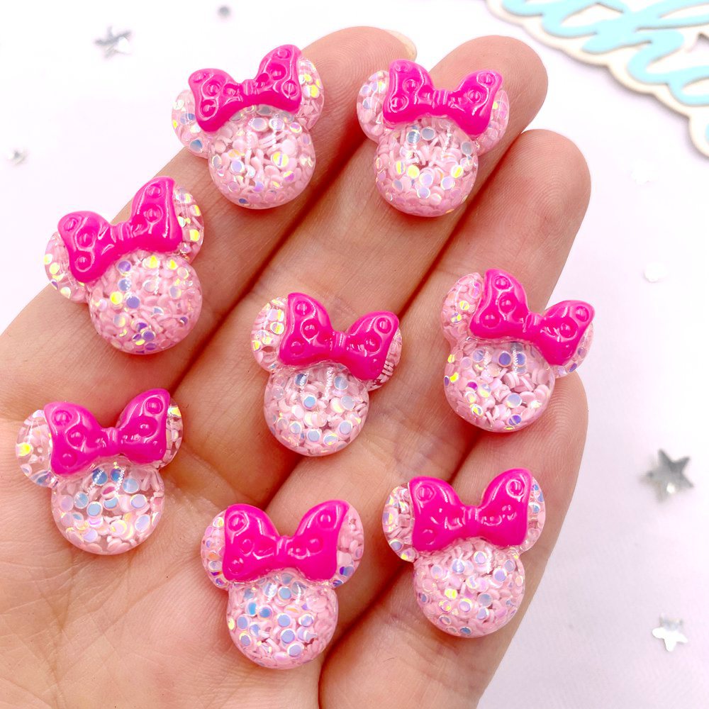 20PCS 다채로운 수지 미니 만화 활 마우스 머리 플 - Embellishment Glue Craft 리뷰 및 가격