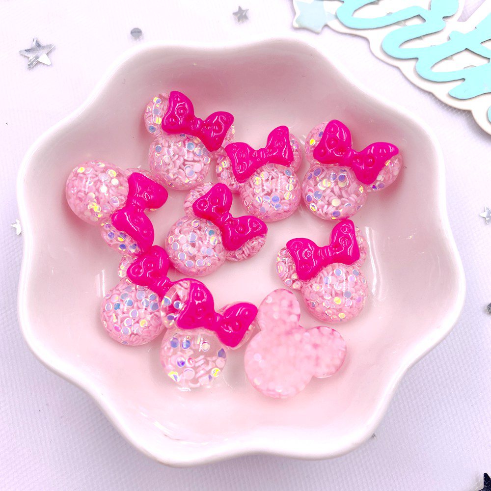 20PCS 다채로운 수지 미니 만화 활 마우스 머리 플 - Embellishment Glue Craft 리뷰 및 가격