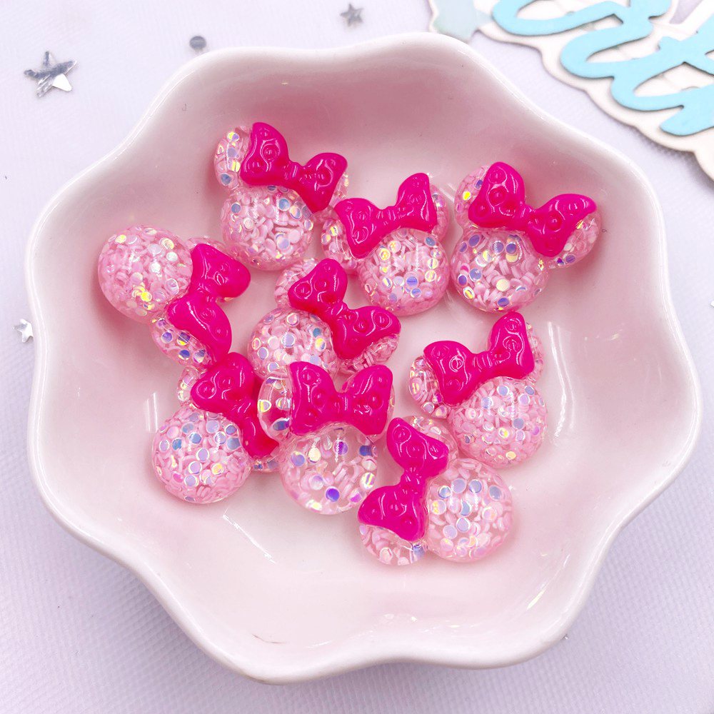 20PCS 다채로운 수지 미니 만화 활 마우스 머리 플 - Embellishment Glue Craft 리뷰 및 가격