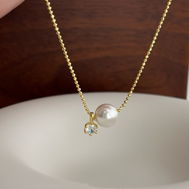 새로운 925 스털링 실버 진주 목걸이 기하학적 모양  - Pearl Trim Chain 리뷰 및 가격