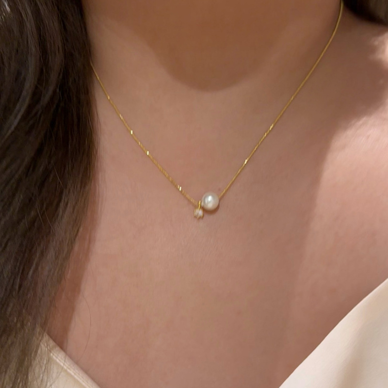새로운 925 스털링 실버 진주 목걸이 기하학적 모양  - Pearl Trim Chain 리뷰 및 가격